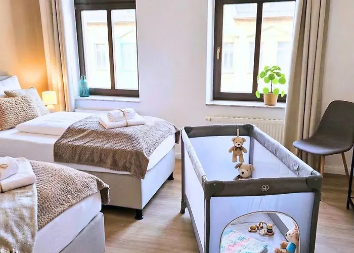 Apartmán Zentrale & Ruhige 3-raum Mit Balkon Chemnitz (Saská Kamenice)